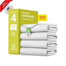 Incontinence Bed Pads Washable Waterproof mattress protector - 4 Pack - 34" x...
