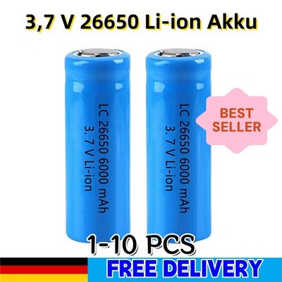 26650 Batterie 3.7V Wiederaufladbare Zellen Batterien für Taschenlampe LOT
