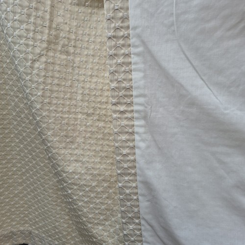 Pair Heavy Lined Curtains Cream 95x 54" 241x137cm - Picture 10 of 10