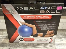 55cm Balance Ball Exercise Yoga Fitness Ball w/ Pump Blue New Sealed