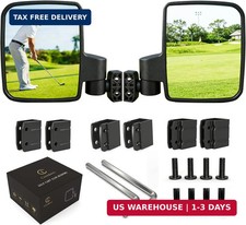 Golf Cart Mirrors, No Drilling Foldable Clamp On for EZGO Yamaha