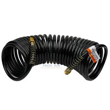 14 X 25 Ft Recoil Air Hose Coiled Black Nylon 200 Psi Spring Durable Ends
