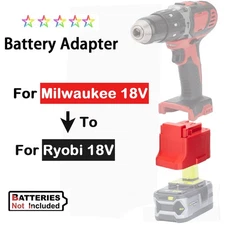 NEW For Ryobi 18V Battery To For Milwaukee 18V Lithium-Ion Tools Battery Adapter