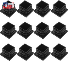 Bonsicoky 12 Pack 3/4" Square Plastic Plugs, Black Tubing End Caps Plugs Insert