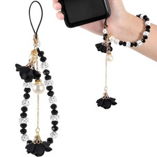 Cell Phone Straps Creative Crystal Flower Pendant Phone Charm Non-Slip Phone ...