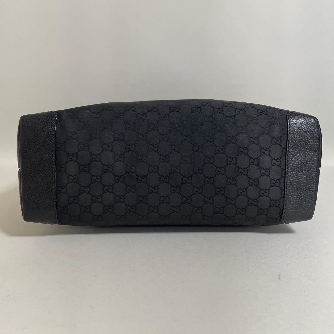 GUCCI GG Nylon Tote Bag Black Leather Trim Excellent Condition thumbnail 4