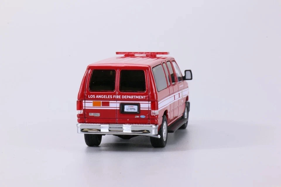 Ford Serie E E-350 596 1:64 Rojo Departamento de Bomberos de Los Ángeles LAFD Modelo Diecast Foto 2 de 4