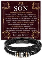 To My Son Bracelet From Father And Mother With Heartfelt Message  Elegant Box,
