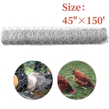 Galvanized Poultry Net - Metal Fencing / Chicken Wire 48" × 150