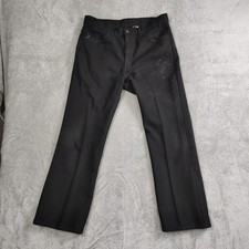 VTG 60's Levi's Pants Dacron Polyester Men's Pleated Black 38x30 Distress