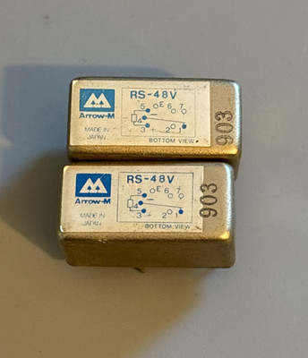 Arrow-M RS-48V Relay Lot of 2 Matsushita Aromat 48V Japan Vintage 8 Pin Untested