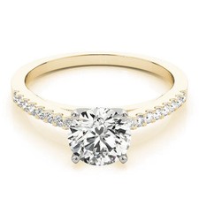 1.45 Ct Lab-Created Diamond Round Cut Prong Wedding Ring 14K Yellow Gold FN