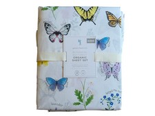 New Pottery Barn Kids Botanical Butterfly Sheet Set Queen Size
