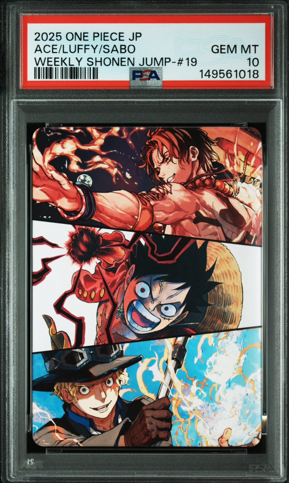 Luffy/Sabo/Ace PSA 10 Weekly Shonen Jump #19 OnePiece Promo Insert Card 2025