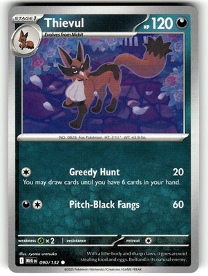 Pokemon 2025 ME01: Mega Evolution Thievul 90/132