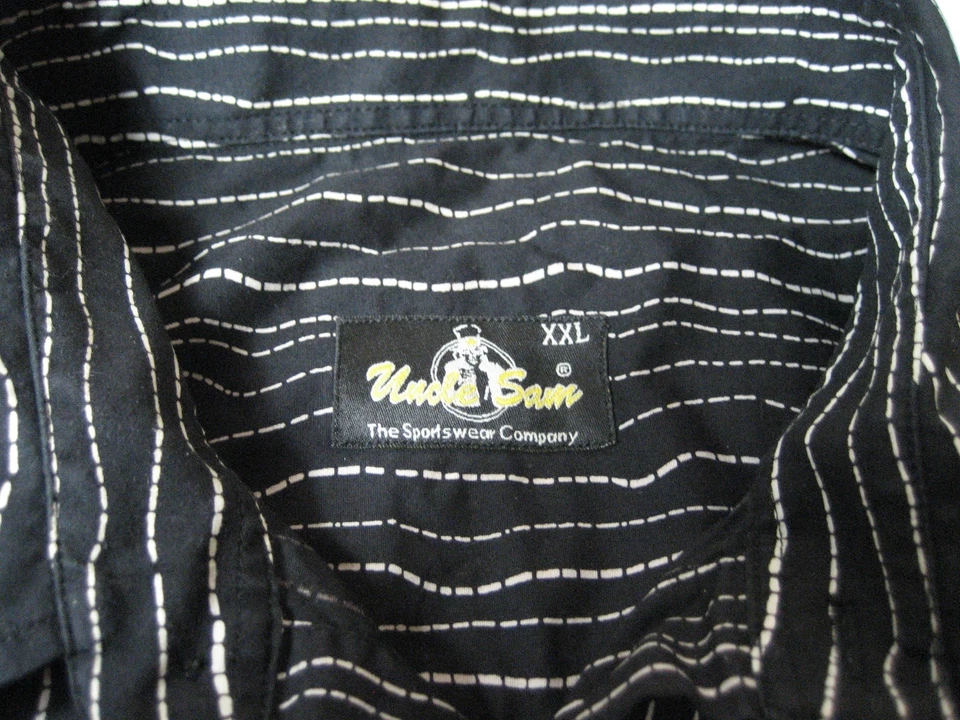 Camisa Stretch Para Hombre UNCLE SAM Negra Con Patrón XXL - Imagen 2 de 4