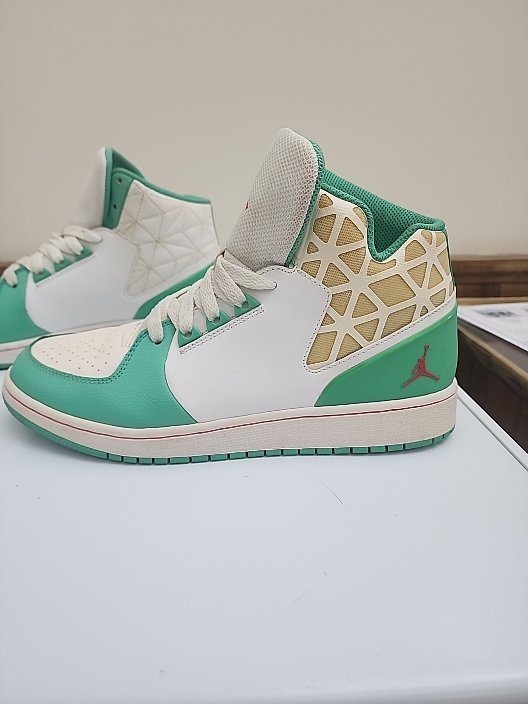 UWOB Jordan 1 Flight 3 Premium GG 'White Verde'  729519-100 Size 8.5 _80's Retro thumbnail 3