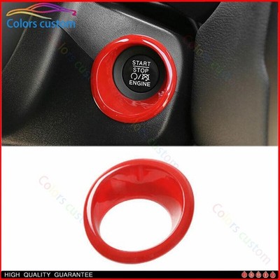 For Jeep Compass 2017-2020 Bright Red Car Start Stop Ignition Button Ring Trim