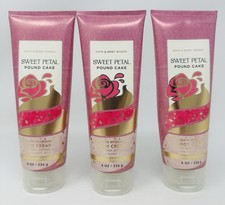 SWEET PETAL POUND CAKE BATH  BODY WORKS SHEA BUTTER BODY CREAM LOTION LOT OF 3
