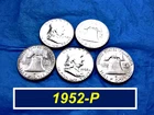 1952-P  Franklin  ➳  Lustrous Bright "AU" Coin  ➳  55% Bell Lines  ➳  152p