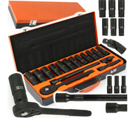 SteckschlüSselsatz 1/2 Zoll CR-MO 10–24Mm Ratsche VerläNgerung 17 Tlg.