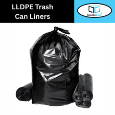 43" x 47" Black 1.5 Mil Trash Can Liners 56 Gallons LLDPE Star Seal, 200 Qty