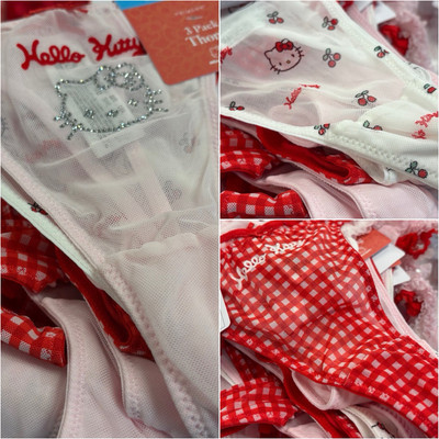 Hello Kitty & Friends 3er-Pack Tanga-Set UK Größe 4-20 2XS-XL