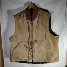 Vintage Carhartt Vest Quilted Insulated Distressed Mens 2XL