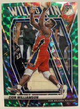 2020-21 Panini Mosaic #13 Zion Williamson Will to Win Green Prizm