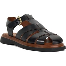 Dune Lisherman Leather Women's Black Sandals