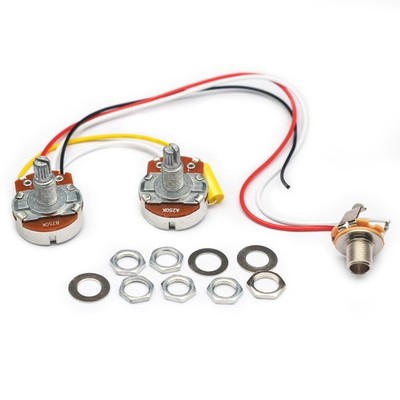 PB Bass Wiring Harness Prewired Kit for Precision Bass Guitar Big 250K Pots 1...