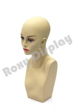 Adult Female Realistic Mannequin Head Display with Facial Features