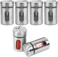GewüRzbehäLter Set KüChe Aufbewahrung Glas Edelstahl GewüRzdosen 6 StüCk 80Ml