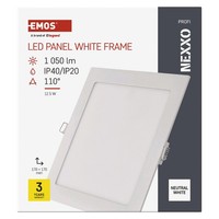 Emos LED Panel 12.5W Quadratisch 1050Lm Einbauleuchte Deckenleuchte Weiß 4000K