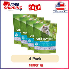 HOT 4 pack Vibrant Life Mini Crystal Unscented Cat Litter, 8 lb Bag