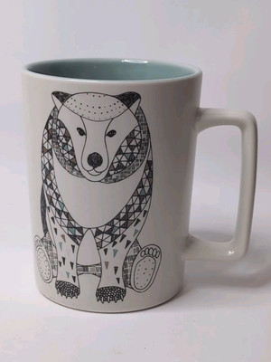 Starbucks ''Polar Bear'' Coffee Mug~12 oz~2017 Mosaic with Aqua Colored Interior
