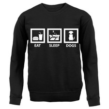 Eat Sleep Dogs - Adult Hoodie / Sweater - Puppy Dog Pet Canine Cute Gift Love