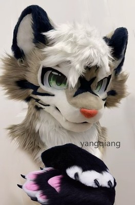 Fursuit Long Fur Husky Fox Mascot Head Party Halloween Fur Cosplay-Promotion