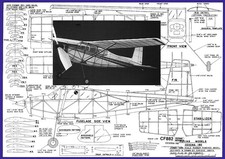 Model Airplane Plans (FF): Cessna 180 38" Semi-Scale Rubber-Powered (or EP)