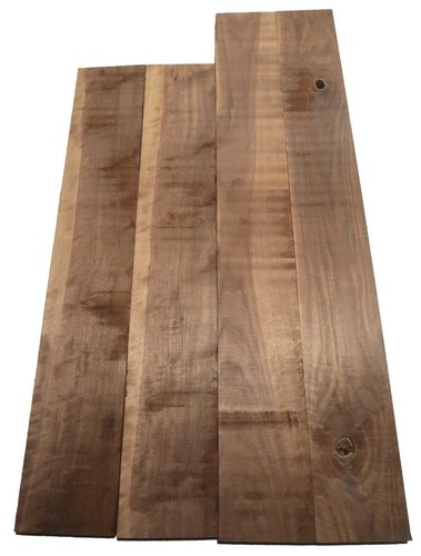 2X Righe Di Noce Curly In Legno Tonale 108X13-14Cm X 24Mm #108 - Bild 6 von 7