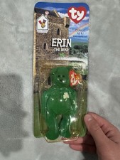 1999 TY ERIN The Bear – Teenie Beanie Baby – McDonald’s –SealedGreen Clover Bear
