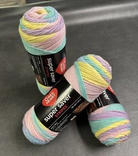 Red Heart Super Saver Baby Rainbow 3 Pack, 5 Oz Each Skein, Total 15 Oz