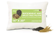 Natural Cotton Bed Pillow - Soft Japanese Pillow w/ Organic Filling, Made in USA