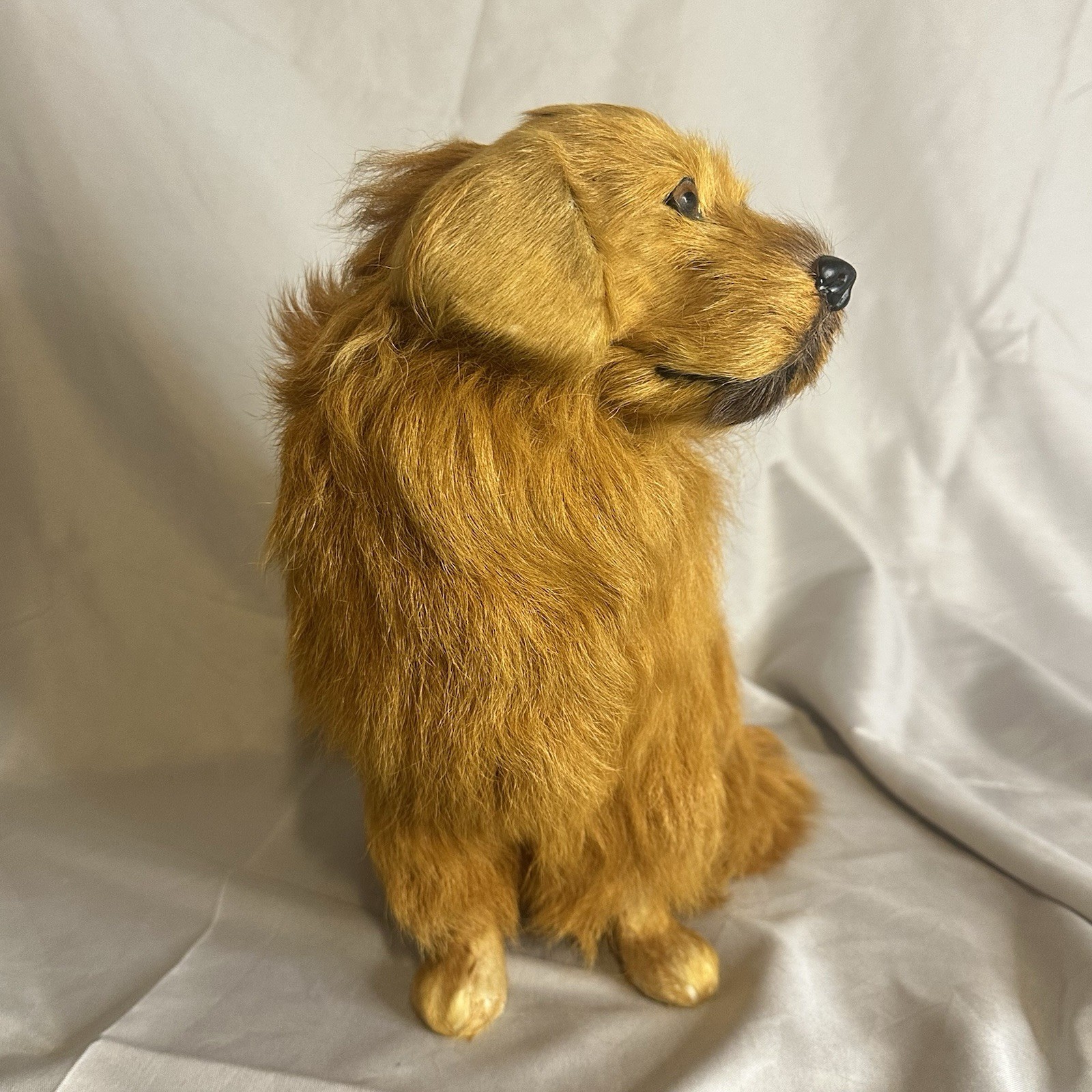 Vintage Golden Retriever Realistic Fur Faux Taxidermy Lifelike Dog Replica