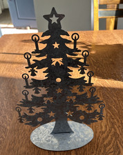 Free Standing Galvanized Metal Christmas Tree Decoration With Cut-out detail 12"