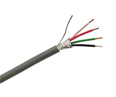 25' Belden 5502FE 4 Conductor 22 Gauge Shielded Cable ~ UL CMR Riser, 4C 22AWG