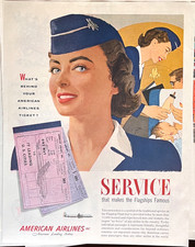 1954 magazine ad for American Airlines - What's behind your tickets? Service!