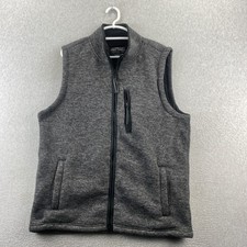 Cody James L Gray Sherpa Fleece Lined Full Zip Sleeveless Polyester Western Vest