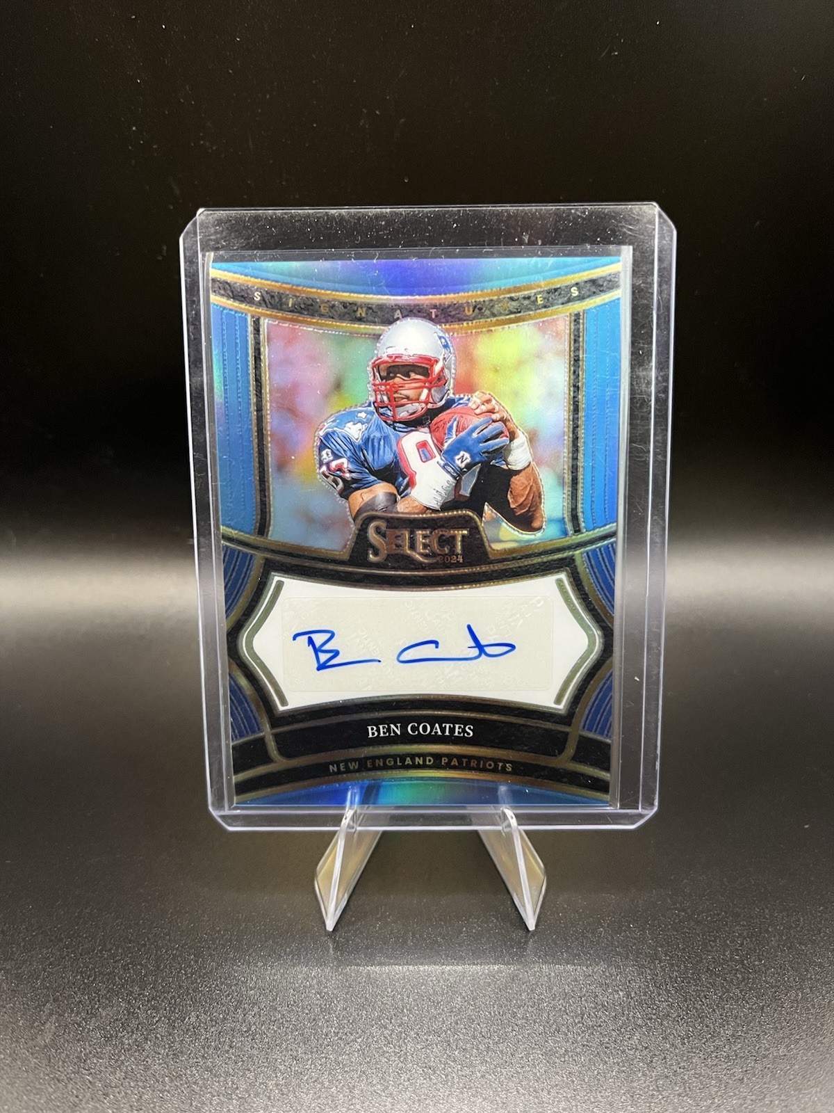 2024 Panini Select #SP-BCS Ben Coates Signatures Auto Light Blue Prizm /49