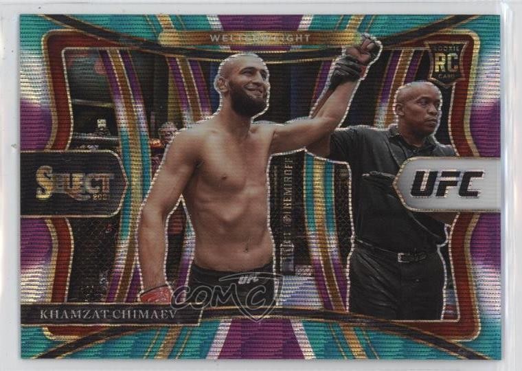 2021 Panini Select UFC Premier Level Tri-Color Prizm Khamzat Chimaev #162 1rr7